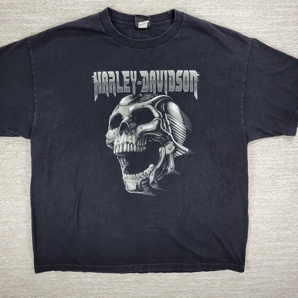 Harley Davidson Myrtle Beach 3D Skull T-shirt Mens XXL Black Bravado Tag 2016 - Picture 7 of 15